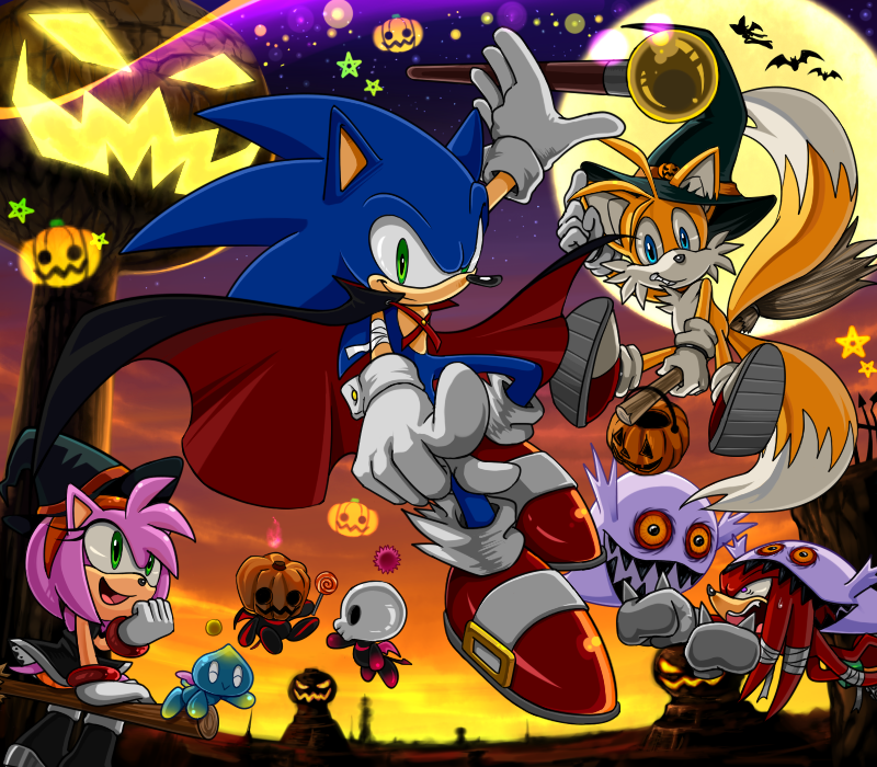 2012 amy_rose canine chaos clothing echidna footwear fox gloves group halloween hedgehog holidays knuckles_the_echidna male mammal miles_prower monotreme sasisage sonic_(series) sonic_the_hedgehog video_games