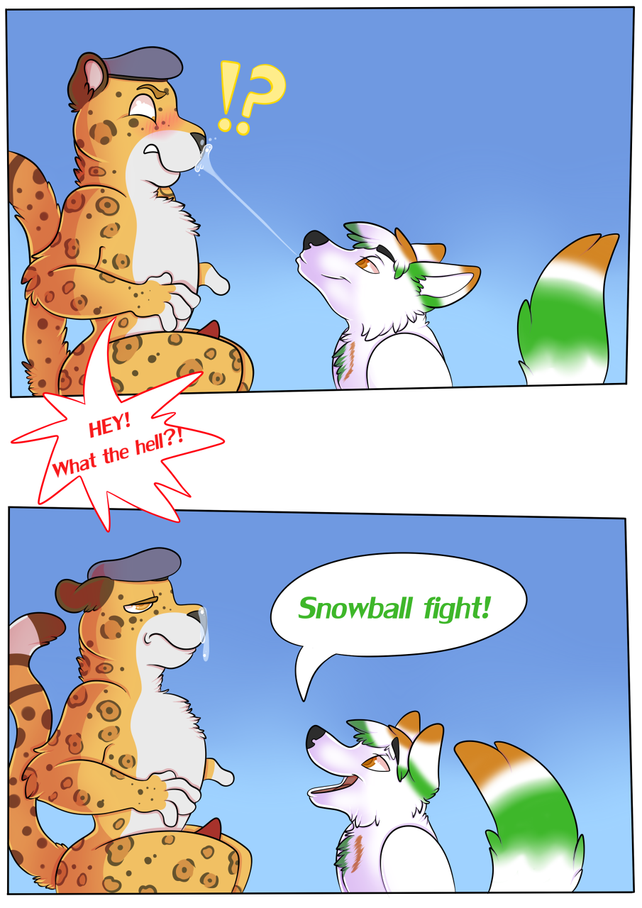 base_progression canine evian feline fight fox humor jaguar joke male mammal penis saliva snowball