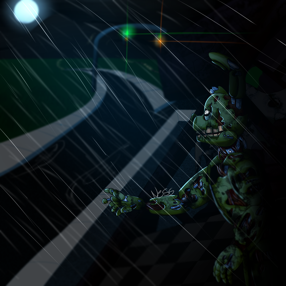 animatronic fennessfennec five_nights_at_freddy's five_nights_at_freddy's_3 lagomorph machine mammal michael_afton rabbit raining robot sister_location springtrap_(fnaf) video_games