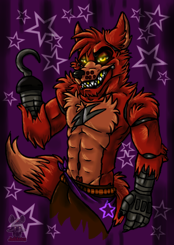 2017 animatronic canine digital_media_(artwork) five_nights_at_freddy's fox foxy_(fnaf) hook juliart15 machine mammal robot video_games