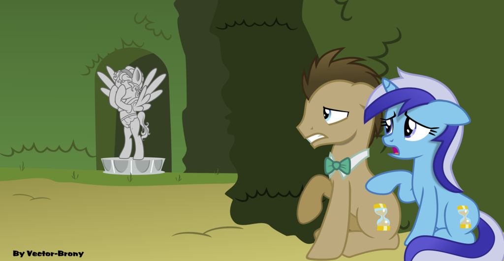 colgate_(mlp) doctor_whooves_(mlp) duo equine female friendship_is_magic hedge hedge_maze horn horse male mammal maze my_little_pony pony sculpture statue unicorn vector-brony