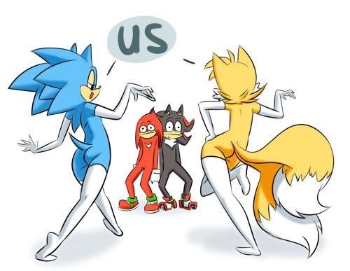 arm_length_gloves canine clothing english_text fox girly gloves hedgehog knuckles_the_echidna legwear mammal miles_prower mobian_(species) shadow_the_hedgehog sonic_(series) sonic_the_hedgehog sparkydb stockings text