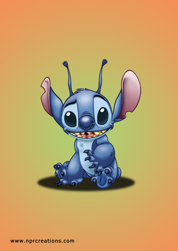 2011 4_fingers 4_toes alien antennae blue_claws blue_eyes blue_fur blue_nose chest_tuft claws digital_drawing_(artwork) digital_media_(artwork) disney experiment_(species) fur gradient_background head_tuft lilo_and_stitch looking_at_viewer notched_ear npr1977 open_mouth open_smile simple_background sitting smile solo stitch toes tuft url
