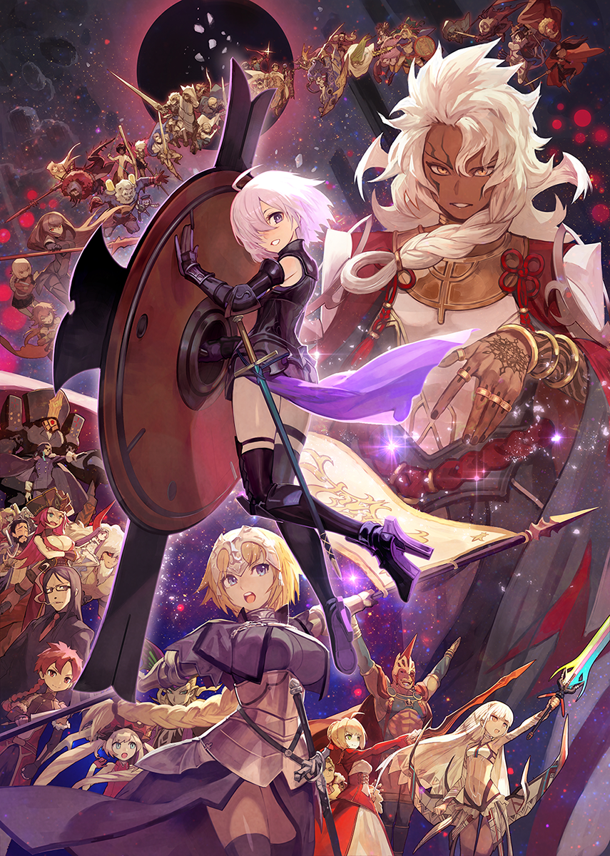 6+girls abs ahoge airgetlam_(fate) alexander_(fate/grand_order) altera_(fate) anne_bonny_(fate/grand_order) arash_(fate) arjuna_(fate/grand_order) armor armored_dress arms_up artoria_pendragon_(all) artoria_pendragon_(lancer) asterios_(fate/grand_order) banner bedivere black_armor black_dress black_gloves black_hair black_legwear blonde_hair blue_eyes braid breasts charles_babbage_(fate/grand_order) commentary_request cu_chulainn_alter_(fate/grand_order) dress edmond_dantes_(fate/grand_order) edward_teach_(fate/grand_order) elbow_gloves enkidu_(fate/strange_fake) ereshkigal_(fate/grand_order) everyone fate/extra fate/grand_order fate/prototype fate/prototype:_fragments_of_blue_and_silver fate/strange_fake fate/zero fate_(series) florence_nightingale_(fate/grand_order) francis_drake_(fate) gae_bolg gauntlets gawain_(fate/extra) glasses gloves gorgon_(fate) hassan_of_serenity_(fate) headpiece helena_blavatsky_(fate/grand_order) high_heels highres holding holding_sword holding_weapon horseback_riding ishtar_(fate/grand_order) jeanne_d'arc_(alter)_(fate) jeanne_d'arc_(fate) jeanne_d'arc_(fate)_(all) jewelry julius_caesar_(fate/grand_order) karna_(fate) lack lance lancelot_(fate/grand_order) lancer large_breasts lavender_hair leonidas_(fate/grand_order) long_hair looking_at_viewer lord_el-melloi_ii marie_antoinette_(fate/grand_order) mary_read_(fate/grand_order) mash_kyrielight medb_(fate)_(all) medb_(fate/grand_order) medium_breasts minamoto_no_raikou_(fate/grand_order) multiple_boys multiple_girls navel nero_claudius_(fate) nero_claudius_(fate)_(all) nikola_tesla_(fate/grand_order) nitocris_(fate/grand_order) oda_nobunaga_(fate) open_mouth ozymandias_(fate) photon_ray polearm purple_eyes quetzalcoatl_(fate/grand_order) rama_(fate/grand_order) red_hair rider rider_(fate/zero) riding ring romulus_(fate/grand_order) scathach_(fate)_(all) scathach_(fate/grand_order) shield short_hair sleeveless sleeveless_dress small_breasts smile smoking solomon_(fate/grand_order) sword thighhighs thomas_edison_(fate/grand_order) thumb_ring tristan_(fate/grand_order) true_assassin ushiwakamaru_(fate/grand_order) waver_velvet weapon white_hair wolfgang_amadeus_mozart_(fate/grand_order) xuanzang_(fate/grand_order) yellow_eyes