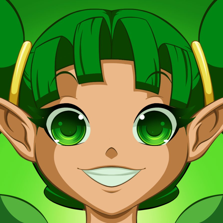 farore green_eyes green_hair grin pointy_ears smile the_legend_of_zelda