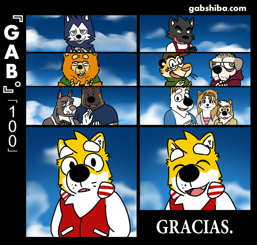 5_fingers ^_^ akita anthro apron baseball_cap bau_husky black_border black_fur black_nose blonde_hair blue_fur blue_sky blue_tongue border brown_fur canine cheek_tuft chow_chow clapping clothed clothing countershade_face countershade_torso countershading cross_(gabshiba) cute_fangs dog eyebrows eyelashes eyes_closed eyewear feline female front_view fully_clothed fur gab_shiba gabshiba glasses green_topwear grey_fur grey_topwear group hair hat hoodie husky labrador long_hair looking_at_viewer male mammal multicolored_fur neon_genesis_evangelion open_mouth open_smile pantherine pink_nose pink_tongue pit_bull red_topwear ruff_bull shiba_inu shiro_shiba shirt siberian_husky sky smile spanish_text t-shirt tan_fur text tiger tongue translated tuft two_tone_fur url voff_akita wang_chow whiskers white_countershading white_fur white_topwear