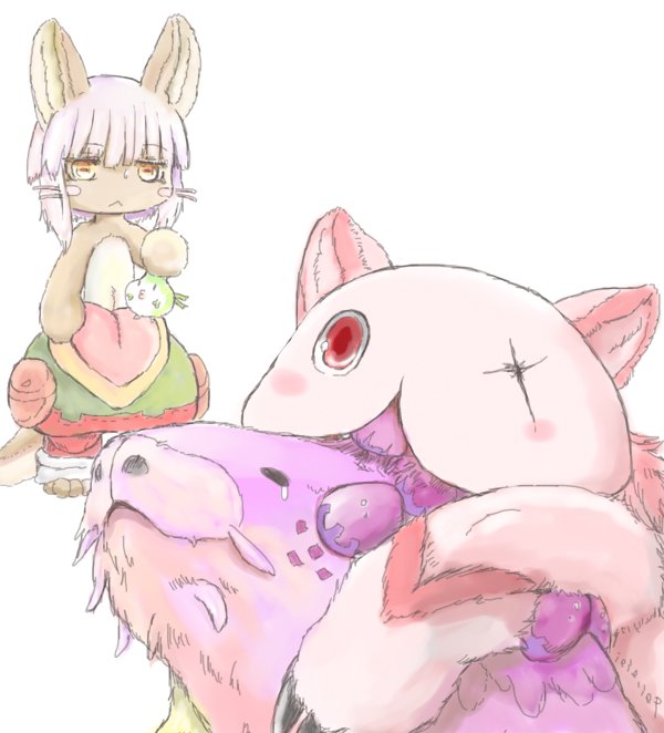 artist_request brown_eyes furry made_in_abyss nanachi_(made_in_abyss) rabbit white_hair