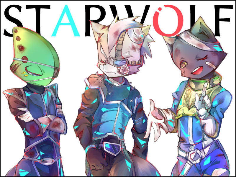 2017 anthro canine chameleon clothing feline group leon_powalski lizard male mammal nintendo panther_caroso reptile scalie star_fox video_games wolf wolf_o'donnell wounded 楔