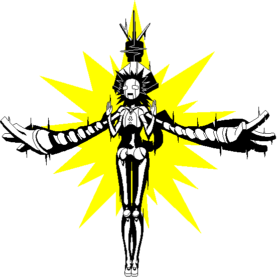 android arc_system_works blazblue electrocution minerva_(blazblue) open_mouth pixel_art skeleton solo sprite transparent_background x-ray