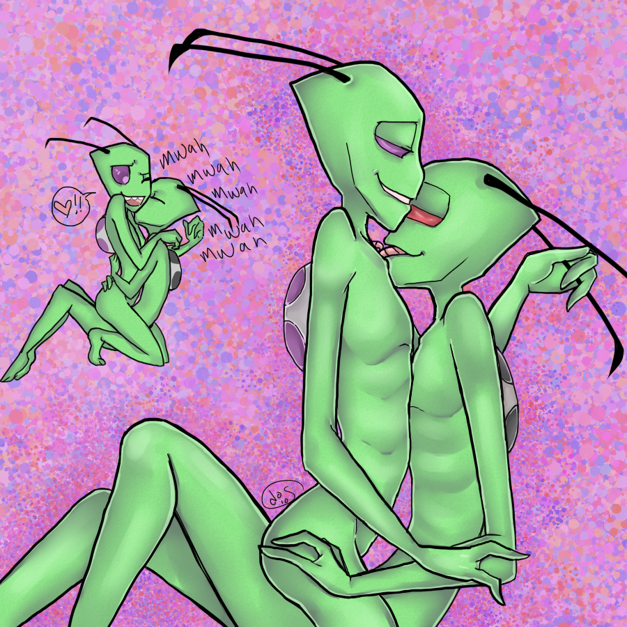 alien almighty_tallest almighty_tallest_purple almighty_tallest_red cute gay invader_zim licking male nibbling purple_background purple_eyes red_eyes tallest tallest_purple tallest_red tongue unknown_artist