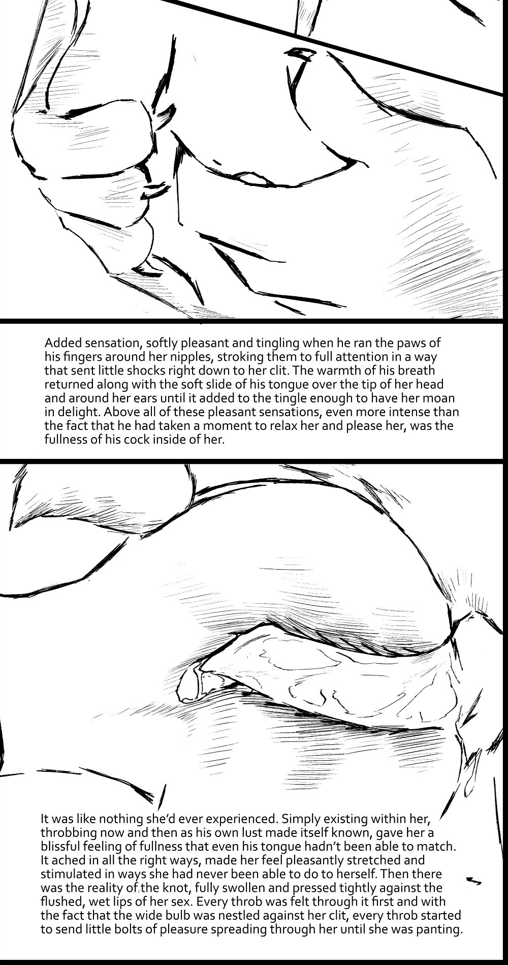 2017 animal_genitalia animal_penis anthro black_and_white bodily_fluids bottomless breast_fondling breast_play breasts canid canine canine_genitalia canine_penis claws clothed clothing comic digital_drawing_(artwork) digital_media_(artwork) disney duo english_text erection female female_penetrated fondling fox from_behind_position genital_fluids genitals hand_on_breast hi_res internal interspecies judy_hopps knot lagomorph leporid male male/female male_penetrating male_penetrating_female mammal monochrome nick_wilde nipples penetration penile penile_penetration penis penis_in_pussy precum pussy rabbit red_fox sex text thewyvernsweaver true_fox vaginal vaginal_fluids vaginal_penetration zootopia