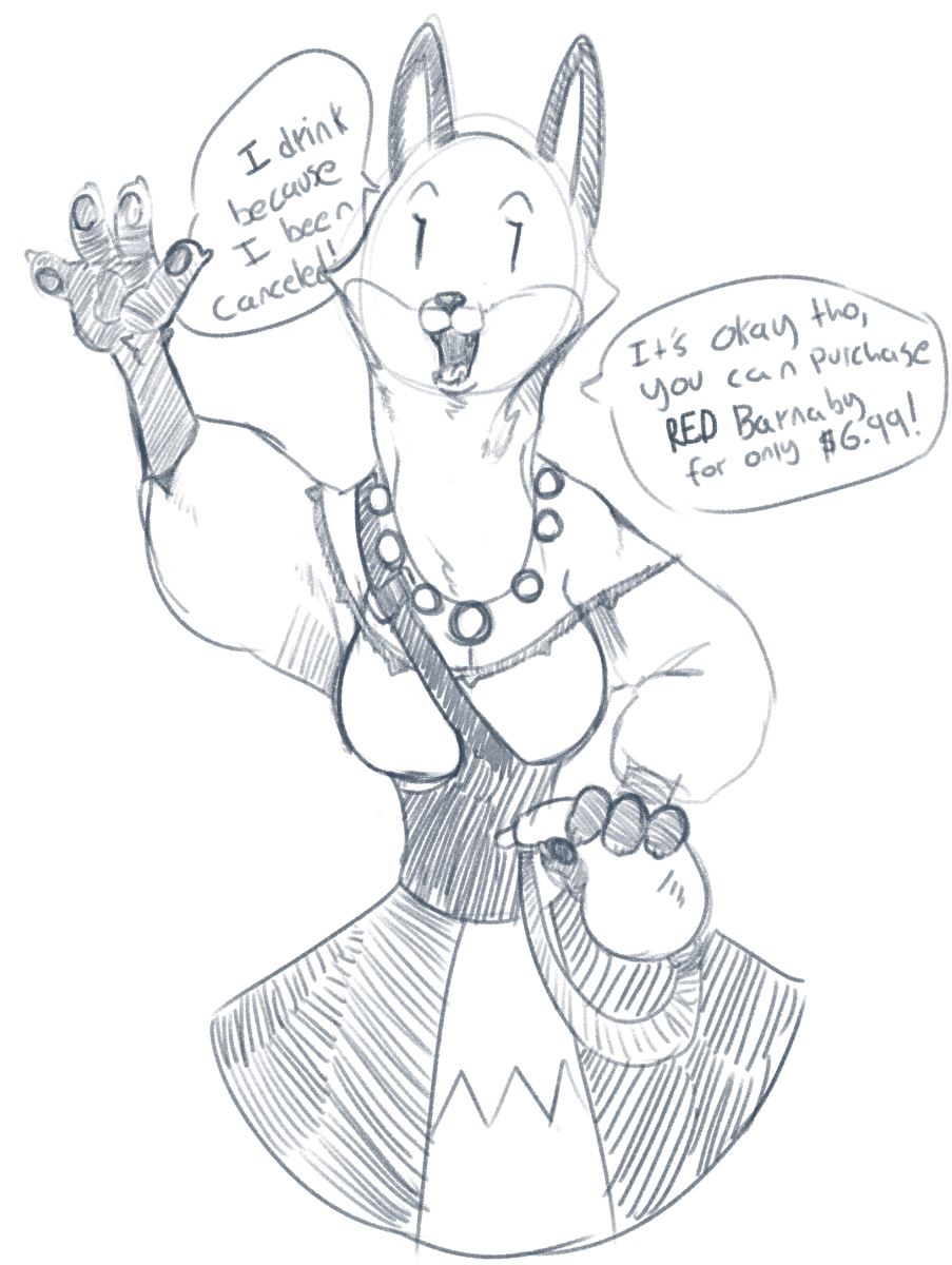 actionbastardvirginblstr anthro armello breasts canine cleavage clothed clothing dialogue english_text eyelashes fangs fox mammal open_mouth scarlet_(armello) speech_bubble text waterskin