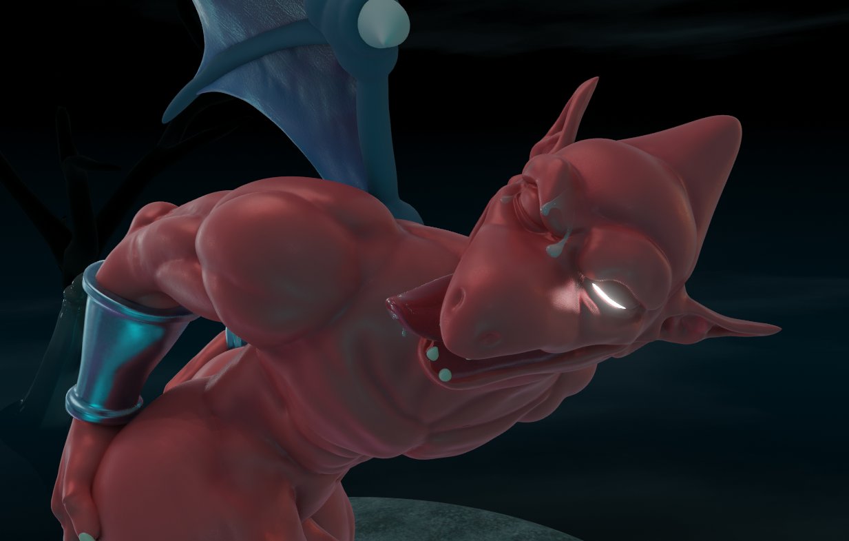 3d_(artwork) blender_(software) bodily_fluids bracelet butt capcom cum cum_on_face demon demon's_crest digital_media_(artwork) disembodied_penis duo erection fangs firebrand gargoyle gargoyle's_quest genital_fluids genitals ghost glowing glowing_eyes hand_on_butt humanoid_genitalia humanoid_penis humanoid_pointy_ears jewelry male membrane_(anatomy) membranous_wings nude one_eye_closed penis presenting presenting_hindquarters red_arremer see-saw spirit spread_butt spreading teeth tongue tongue_out translucent translucent_penis wings
