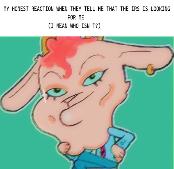 bovid caprine ear_piercing ear_ring english_text goat humor isi male mammal marcusthegoat meme office_clothing piercing ring_piercing shitpost solo template text third-party_edit toony