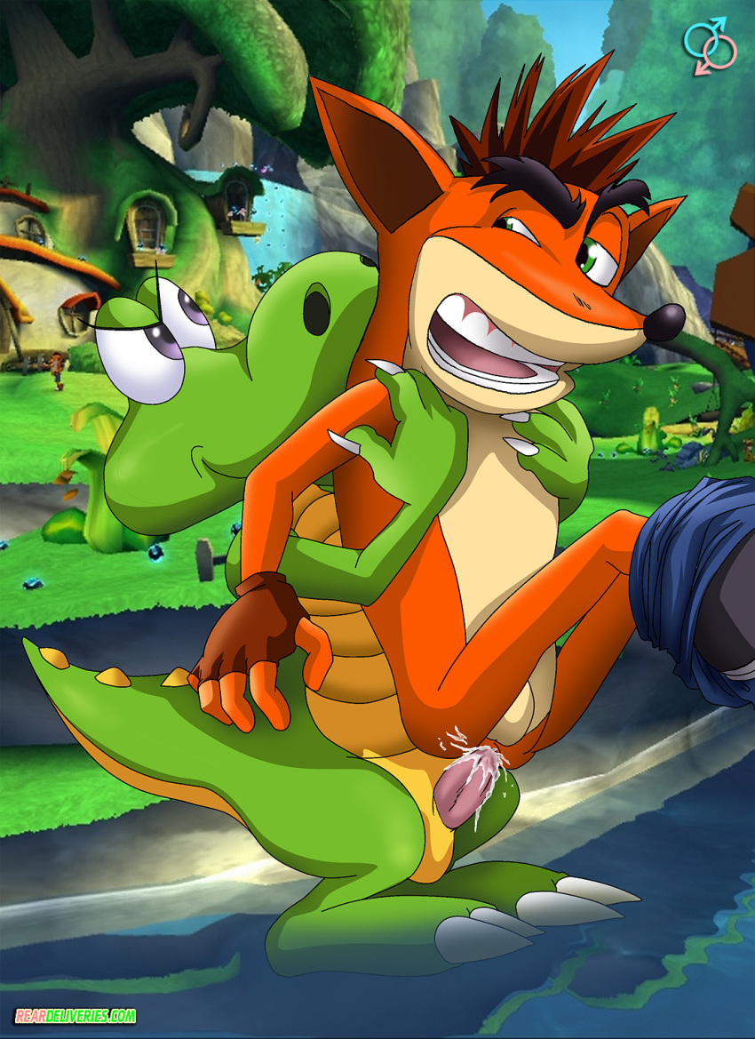 anal anal_penetration anthro anthro_on_anthro balls bandicoot crash_bandicoot crash_bandicoot_(series) croc croc:_legend_of_the_gobbos crocodile crocodilian crossover cum cum_in_ass cum_inside duo ejaculation erection interspecies male male/male male_penetrating mammal marsupial nude penetration penis reardelveries reptile scalie sex stand_and_carry_position standing url video_games