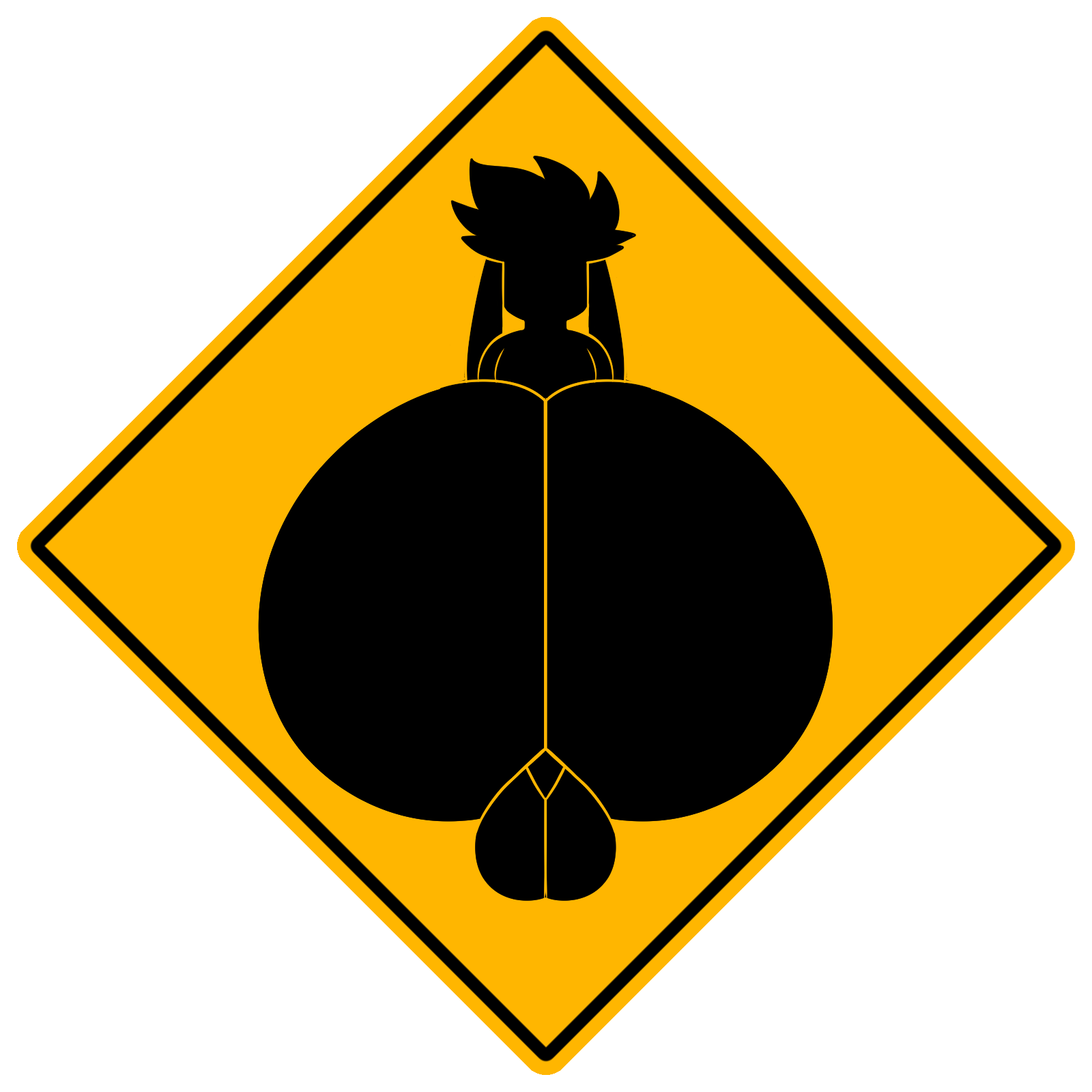 1:1 alpha_channel backsack balls big_butt butt genitals hi_res huge_butt hyper hyper_butt male mechaclank sign simple_background solo sparky_(disambiguation) transparent_png yellow_background