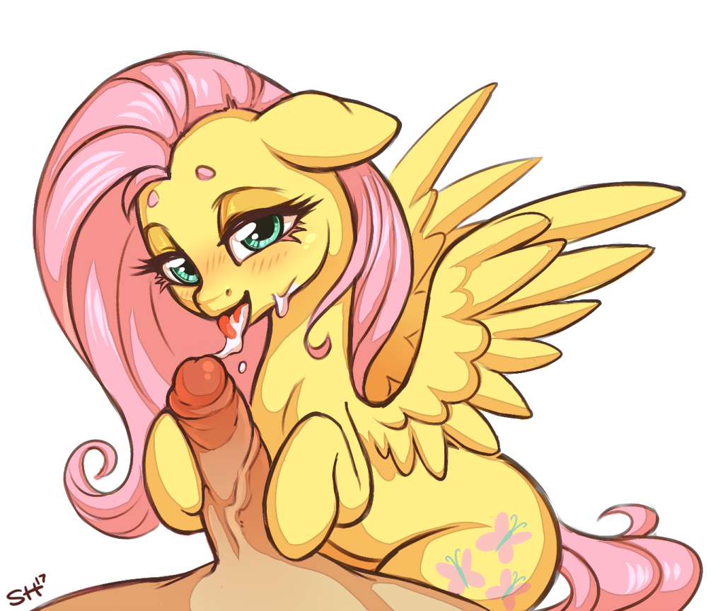 2017 blush cum cum_on_face cum_on_tongue cutie_mark duo equine faceless_male feathered_wings feathers female feral fluttershy_(mlp) friendship_is_magic hair humanoid_penis long_hair male male/female mammal my_little_pony pegasus penis pink_hair simple_background solo_focus sorcerushorserus tongue tongue_out white_background wings