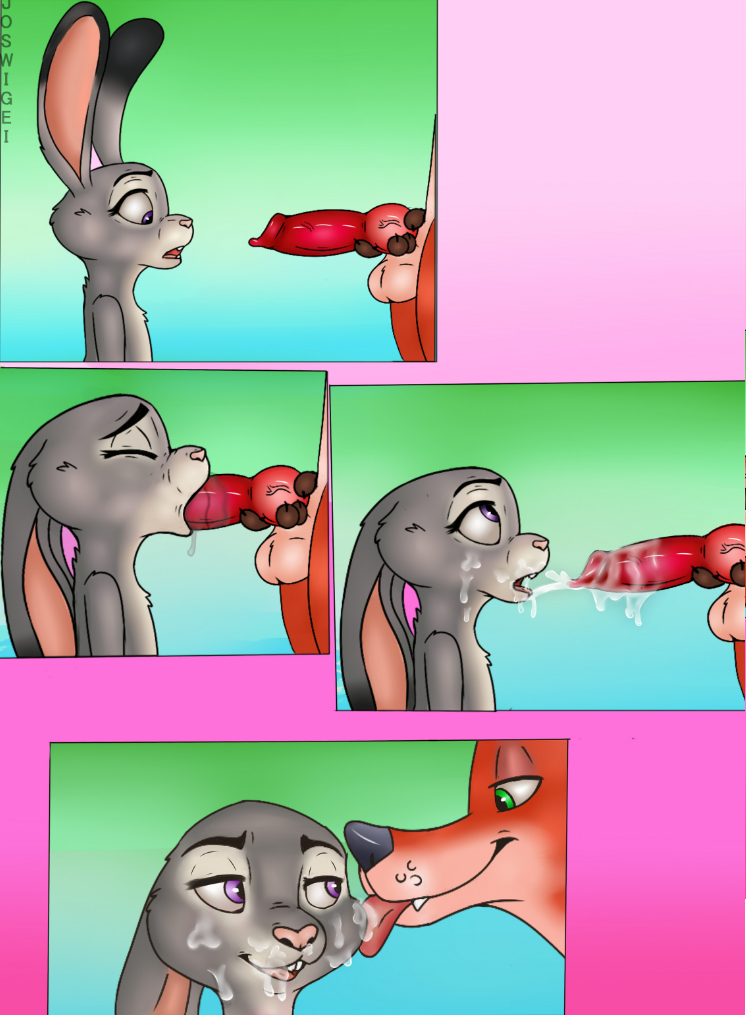 canine comic cum cum_on_face disney fellatio female fox joswigei judy_hopps knot lagomorph licking male male/female mammal messy nick_wilde oral penis rabbit sex size_difference tongue tongue_out zootopia