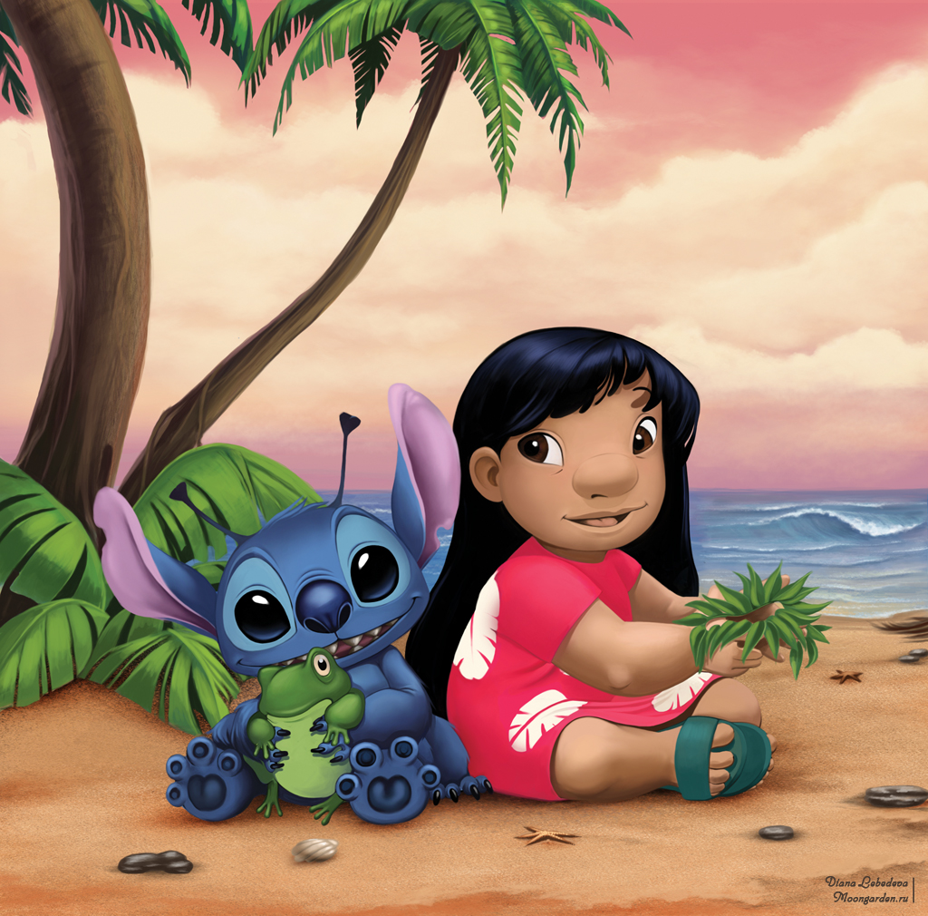 2011 4_arms 4_fingers 4_toes 5_fingers 5_toes alien amphibian antennae beach black_claws black_hair blue_eyes blue_nose brown_eyes claws clothed clothing cute detailed_background diablera digital_drawing_(artwork) digital_media_(artwork) dipstick_antennae disney experiment_(species) footwear frog group hair happy hawaii head_tuft holding_character human lilo_and_stitch lilo_pelekai long_hair looking_at_viewer mammal marine multi_arm multi_limb muumuu notched_ear open_mouth open_smile palm_tree rock sand sandals sea seashell seaside sitting sky smile starfish stitch tan_skin toes tree tuft water watermark wave yellow_sclera
