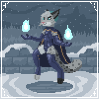2017 :3 animated anthro armwear beanie biped blue_fire bodysuit border cape clothed clothing cloud digital_media_(artwork) elbow_gloves feline fire floating forest front_view full-length_portrait fully_clothed giik gloves grey_body grey_hair grey_spots grey_tail grey_theme hair hat hindpaw humanoid_hands hybrid legwear leopard long_tail looking_at_viewer loop low_res lynx lyx_(lynxer) magic_user male mammal night outside paws pink_nose pixel_(artwork) pixel_animation portrait purple_clothing ruins short_hair skinsuit slim smile snow snow_leopard snowing solo spots spotted_body spotted_tail thigh_highs tight_clothing toeless_legwear transparent_border tree