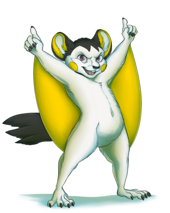 2016 5_fingers 5_toes alpha_channel anthro black_claws black_fur black_nose claws digital_drawing_(artwork) digital_media_(artwork) emolga fur looking_at_viewer lurry nintendo open_mouth open_smile pok&eacute;mon pok&eacute;mon_(species) pok&eacute;morph pose purple_eyes raised_index_finger simple_background smile standing toe_claws toes transparent_background video_games white_fur yellow_cheeks yellow_fur