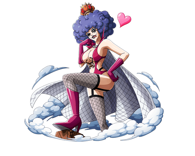 afro bodskih boots breasts cleavage crown emporio_ivankov facial_mark fishnets genderswap genderswap_(mtf) gloves hand_on_hip heart high_heel_boots high_heels large_breasts leotard lipstick long_hair makeup one_piece open_mouth purple_hair purple_lips red_footwear red_gloves red_leotard shiny shiny_clothes sideboob solo standing tattoo thighhighs tongue tongue_out transparent_background zettai_ryouiki