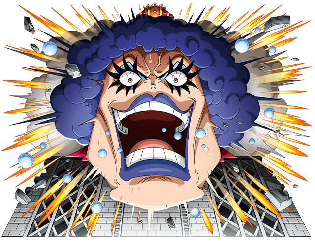 big_head blue_hair blue_lips bodskih crown emporio_ivankov eyelashes lipstick looking_at_viewer makeup male_focus mini_crown one_piece open_mouth purple_hair solo transparent_background