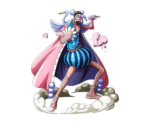 belt black_hair blue_shorts bodskih bon_clay full_body heart looking_at_viewer male_focus one_piece open_mouth pink_cape short_hair shorts solo standing striped striped_shorts transparent_background very_short_hair