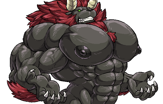 abs areola beard biceps big_nipples black_fur black_nipples black_nose body_hair butt claws clenched_teeth dirty-canvas erect_nipples facial_hair flexing fur green_eyes hair horn huge_muscles lynel male mane muscular muscular_male nipples pecs puffy_nipples red_hair serratus sharp_teeth teeth triceps