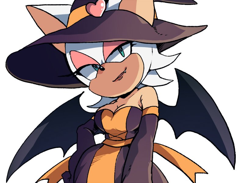 &lt;3 5 2017 aimf0324 anthro bat breasts clothing fangs female halloween hedgehog holidays mammal rouge_the_bat solo sonic_(series) wings witch_costume