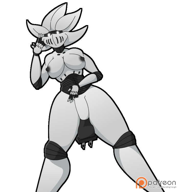 2017 alpha_channel big_breasts breasts digital_media_(artwork) glitch_(starbound) humanoid intersex looking_at_viewer low-angle_view machine navel nipples not-furry not_furry nude patreon penis robot simple_background solo standing standing_tough starbound thick_thighs transparent_background under_boob vein veiny_penis video_games wide_hips