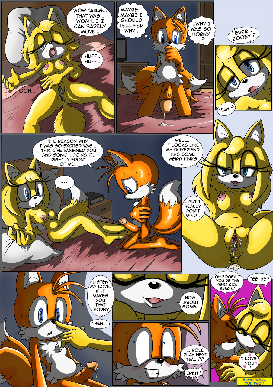 after_sex big_breasts big_penis breasts cum female male male/female miles_prower nose_bleeding penis raianonzika sonic_(series) sonic_boom zooey_the_fox