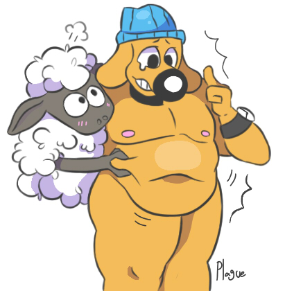 2016 aardman_animations ambiguous_gender anthro anthro_on_anthro beanie belly belly_grab biped bitzer_the_sheepdog black_eyes black_nose black_skin blush canine caprine cleanplague clenched_teeth collar deep_navel digital_drawing_(artwork) digital_media_(artwork) dog duo floppy_ears front_view frown fur grab_from_behind hat humanoid_hands jiggling legs_together looking_at_another looking_at_belly looking_at_self looking_down low_res male male/ambiguous mammal moobs mostly_nude motion_lines navel nipples nude obese overweight overweight_male pink_nipples portrait shaking shaun_the_sheep shaun_the_sheep_(character) sheep sheepdog shivering shocked simple_background standing tan_body tears teasing teeth three-quarter_portrait wallace_and_gromit watch weight_gain white_background white_fur wool wristwatch