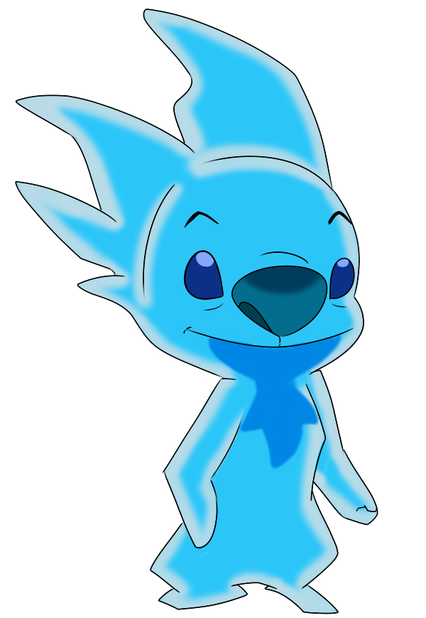 alien alpha_channel annieieonhardt blue_body blue_eyes blue_nose digital_media_(artwork) disney experiment_(species) icy_body lilo_and_stitch looking_at_viewer simple_background slushy_(lilo_and_stitch) smile solo standing transparent_background