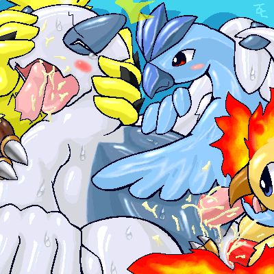 anal articuno avian beak beakjob bird conditional_dnp cum cum_in_pussy cum_inside erection feathered_wings feathers fellatio female feral group group_sex legendary_pok&eacute;mon licking low_res lugia male male/female moltres nintendo oral oze penetration penis penis_lick pok&eacute;mon pok&eacute;mon_(species) pussy sex tongue tongue_out vaginal vaginal_penetration video_games wings zapdos