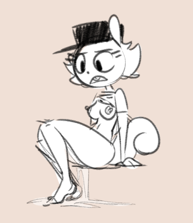anthro bottomless breasts buckteeth clothed clothing cum cum_drip cum_inside dripping eyelashes fan_character female frag_(mcsweezy) frown happy_tree_friends hat mammal mcsweezy nipples rodent squirrel teeth