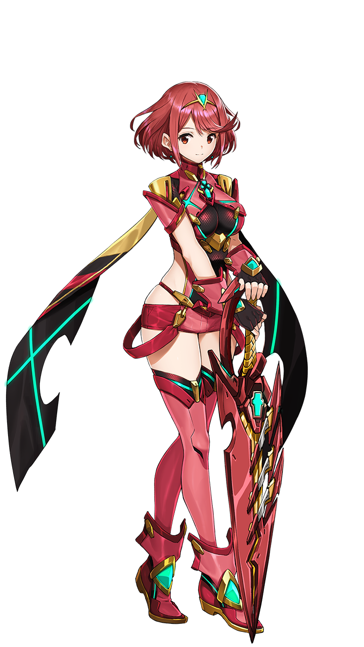 1girl armor bangs black_gloves breasts cleavage closed_mouth earrings eyebrows_visible_through_hair female fingerless_gloves floating_hair framed_breasts full_body gem gloves hair_ornament headpiece highres holding holding_sword holding_weapon homura_(xenoblade_2) jewelry large_breasts leotard light_smile looking_at_viewer matching_hair/eyes neon_trim nintendo official_art piercing planted_sword planted_weapon pose red_eyes red_footwear red_hair red_legwear red_shorts revealing_clothes saitou_masatsugu shiny shiny_clothes shiny_hair shoes short_hair short_shorts short_sleeves shorts side_cutout sidelocks simple_background skin_tight skindentation smile solo standing swept_bangs sword thighhighs tiara transparent_background turtleneck underbust vambraces weapon xenoblade_(series) xenoblade_2 xenoblade_2homura_(xenoblade_2)