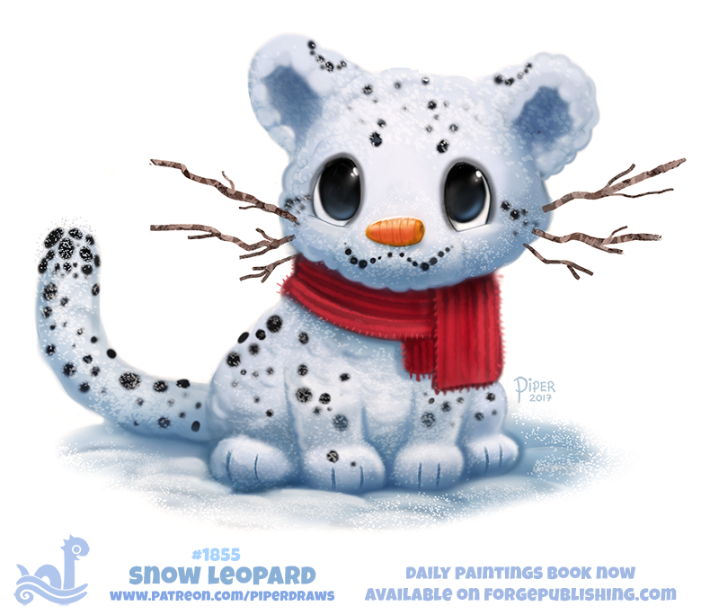2017 ambiguous_gender black_eyes branch carrot coal cryptid-creations feline feral food humor leopard mammal pun scarf simple_background snow snow_leopard solo vegetable white_background