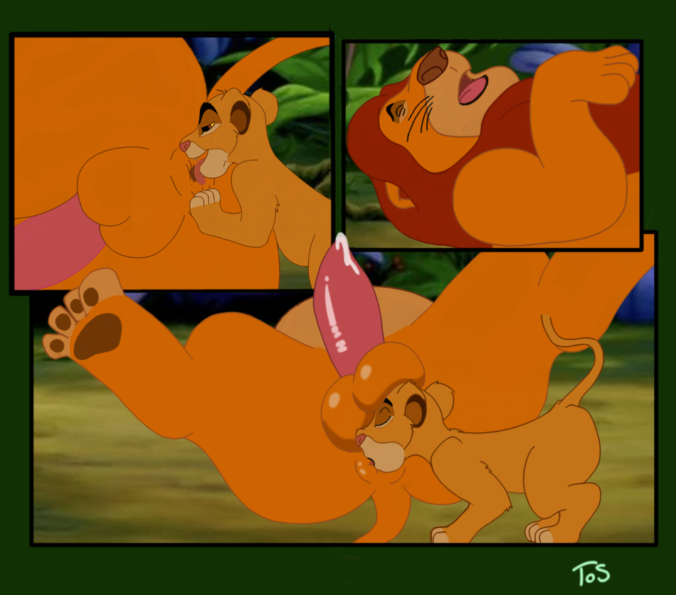 anal balls comic disney duo erection father father_and_son feline feral feral_on_feral incest lion lying male male/male mammal mufasa on_back oral parent penis precum rimming sex simba son the_lion_king theoryofstrings young