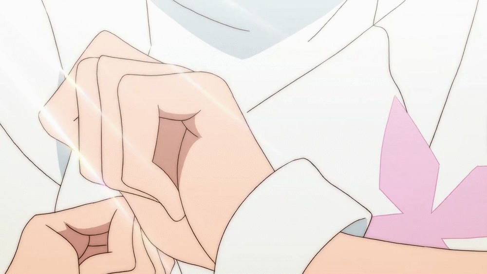 1girl animated animated_gif breasts cleavage large_breasts open_clothes open_mouth smile solo upper_body v_juri_f yozakura_quartet