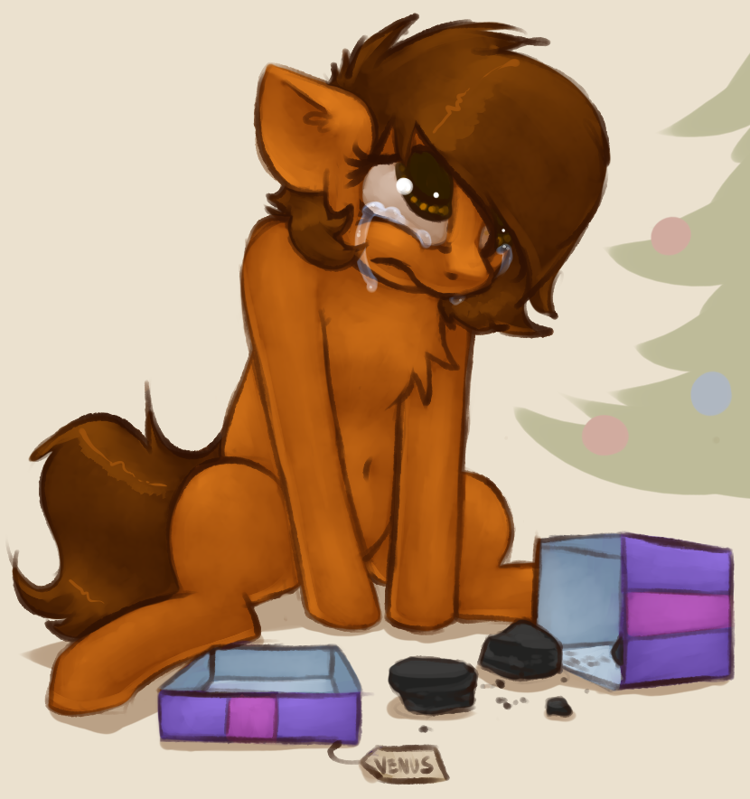 box christmas coal crying equine fan_character female holidays horse mammal marsminer my_little_pony pony sitting solo tag tears venus_spring