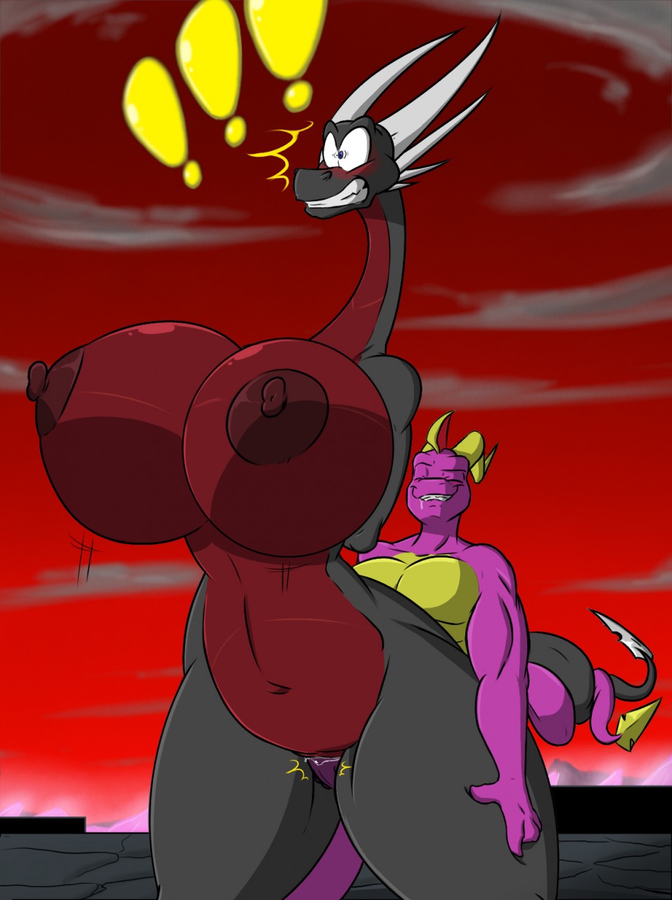 ! anthro anthro_on_anthro areola big_breasts blush breasts claws cynder dragon duo erection female from_behind_position hi_res horn huge_breasts larger_female male male/female male_penetrating muscular muscular_male navel nipples nude penetration penis pussy scales scalie sex shinysteel size_difference small_dom_big_sub smaller_male smile spyro spyro_the_dragon teeth vaginal vaginal_penetration video_games