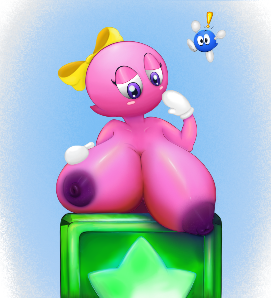 big_breasts breasts female huge_breasts kirby_(series) lalala lololo male nintendo nipples not_furry size_difference swizzle video_games