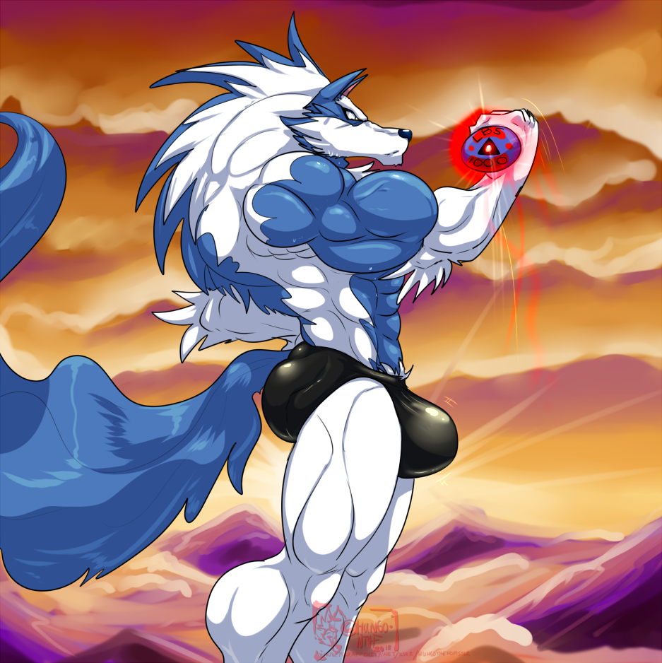 2018 5_fingers abs anthro biceps blue_hair blue_nose blue_skin bulge canine clothed clothing darkstalkers evening exercise eyebrows gloves_(marking) hair hungothenomster jon_talbain male mammal mane markings mountain multicolored_hair multicolored_skin muscular muscular_male pose side_view socks_(marking) solo sweat topless two_tone_hair two_tone_skin underwear video_games weightlifting were werewolf white_hair white_skin workout