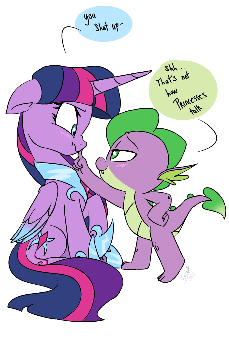 ... 2018 alpha_channel blue_eyes blush cute cutie_mark dialogue dragon duo emositecc english_text equine eye_contact eyebrows eyelashes fangs feathered_wings feathers female finger_to_mouth friendship_is_magic full-length_portrait green_eyes hair half-closed_eyes horn interrupted male mammal multicolored_hair my_little_pony portrait royalty scrunchy_face side_view simple_background sitting smile speech_bubble spike_(mlp) standing text transparent_background twilight_sparkle_(mlp) winged_unicorn wings