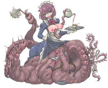 1girl maid mon-musu_quest! monster_girl scylla tea teapot tentacle xelvy