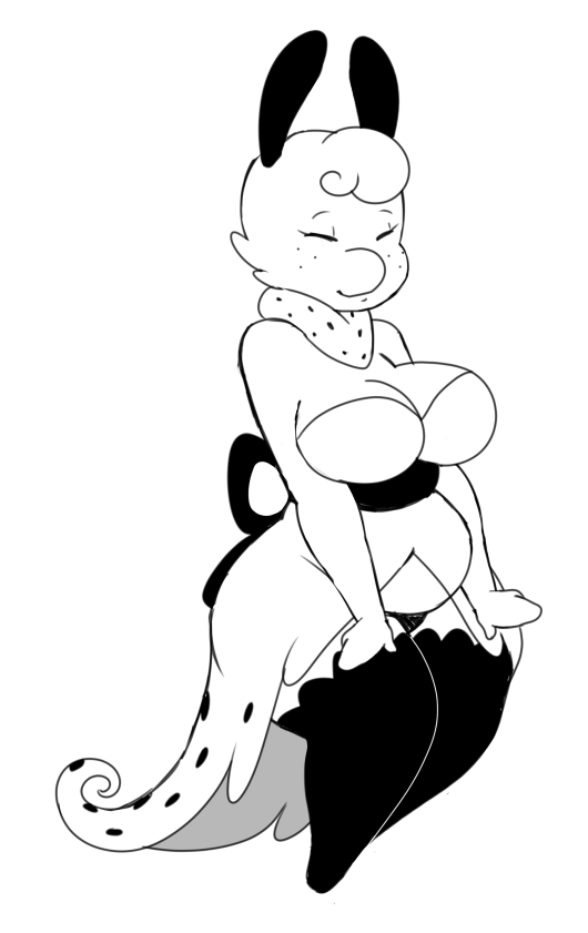 2018 anthro belly big_breasts biped black_and_white breasts cheek_tuft cleavage clothed clothing digital_drawing_(artwork) digital_media_(artwork) dress eyelashes eyes_closed female freckles front_view full-length_portrait gastropod hair humanoid_hands jorunna_parva legwear marine monochrome non-mammal_breasts nudibranch panties portrait ribbons scarf scribs03 sea_bunny_(scribs03) sea_slug short_hair shortstack simple_background sitting slightly_chubby slug small_waist smile solo suspended_in_midair thick_thighs thigh_highs tuft underwear white_background wide_hips