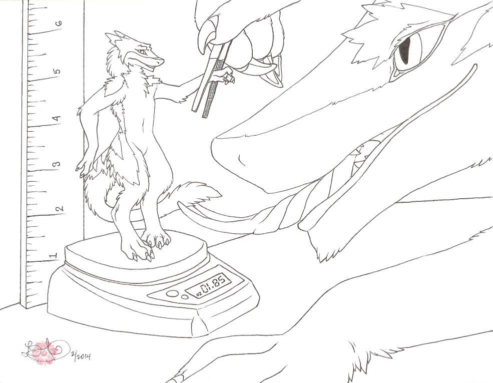 2014 epicwang fumei lag macro male micro micro_on_macro monochrome ruler scale sergal size_difference tongue tongue_out tweezers