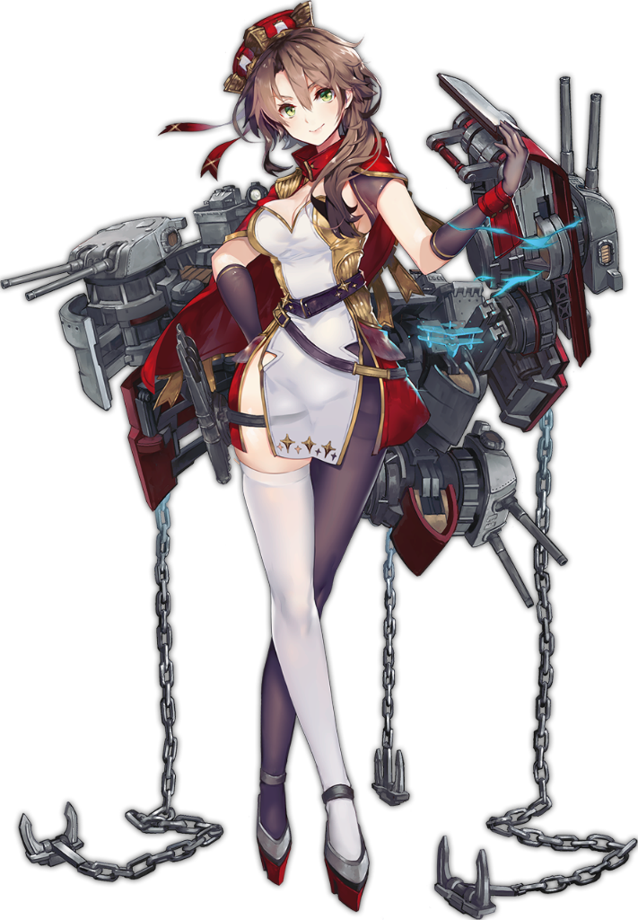 &gt;:) 33_(mkiiiiii) aircraft airplane asymmetrical_hair asymmetrical_legwear azur_lane bangs black_gloves black_legwear blush breasts brown_hair cape chain cleavage closed_mouth crossed_legs dress elbow_gloves epaulettes exeter_(azur_lane) eyebrows eyebrows_visible_through_hair eyelashes full_body gloves green_eyes grey_footwear hair_between_eyes hair_intakes hand_on_hip headdress high_heels long_hair looking_away looking_to_the_side machinery medium_breasts multicolored multicolored_clothes multicolored_dress official_art pelvic_curtain pink_lips platform_footwear red_cape remodel_(azur_lane) see-through short_dress short_sleeves side_slit skindentation smile solo standing tachi-e thigh_gap thigh_strap thighhighs torpedo torpedo_tubes transparent_background turret v-shaped_eyebrows watson_cross white_legwear wrist_cuffs