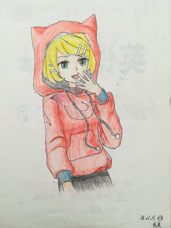 kagamine_rin rin_kagamine traditional_drawing vocaloid vocaloid_rin 鏡音リン